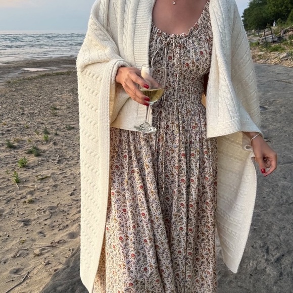 NWT Doen Emmaretta Cotton Smocked Midi Maxi Dress Jardin du Chateau Floral - Picture 9 of 16